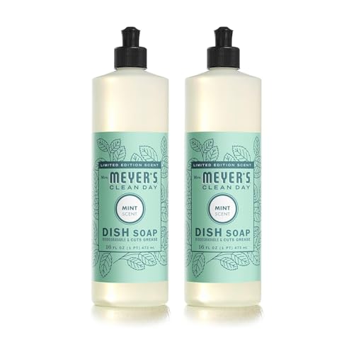 Image of Mrs. MEYER'S Clean Day Liquid Dish Soap, Mint Scent 16 Fl Oz (Pack of 2)