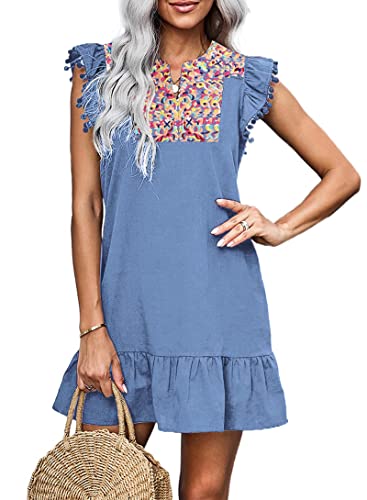 Image of KIRUNDO Boho Summer Mini Embroidered Dresses for Women