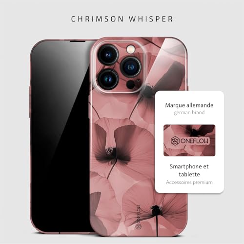 Coque à motif floral iPhone 16 Pro Max évite rayures objectif