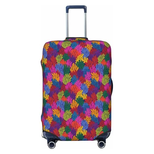 Colorful Abstract Plants Elastic Travel Luggage Covers Dustproof Scratch-Resistant Suitcase Protector Fit 22-24 Inch