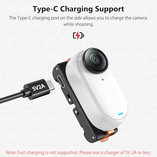 Image of VRIG Magnetic Quick Release Mount for Insta360 GO3 GO3S, Aluminum Alloy Camera Mount Adapter with 1 /4 inch Threaded for Tripods Selfie Sticks, with Charging Port for Insta 360 Go 3s Mounts Accessory