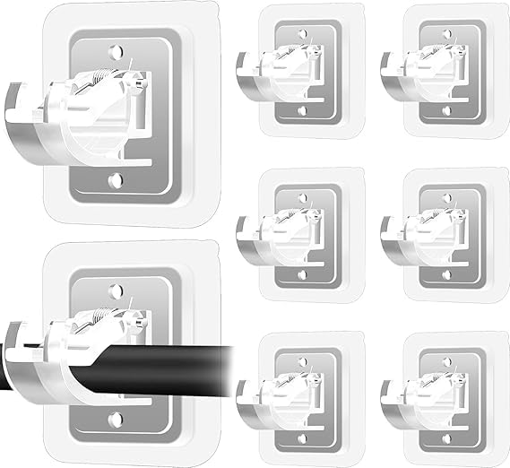 Crockett No Drill Curtain Rod Brackets No Drilling Self Adhesive Curtain Rod Holder Hooks Nail Free Wall Hooks Curtain Hangers for Bathroom Shower, Window,Kitchen Home and Hotel (8 pcs Transparent)