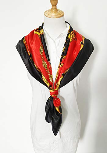 Image of Women's 35 inch Satin Square Silk Like Hair Scarves and Wraps Headscarf for Sleeping | Silk Feel Neckerchief, Hair Scarf, Fashion Bandana, Headscarf, Headband, Hair Wrap Sleeping, Daily Fashion Styling