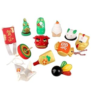 和風 季節の小物 陶器 置物 正月 セット/お正月小物十二揃え/年始 小さい 可愛い インテリア 贈り物 プレゼント