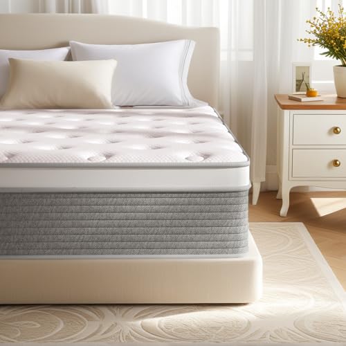 CIUANCE Queen Mattress, 12 Inch Queen Size Bed Mattress in a Box with Memory Foam and Pocket Spring for Medium Firm Feel, Fiberglass Free, Motion Isolation, CertiPUR-US