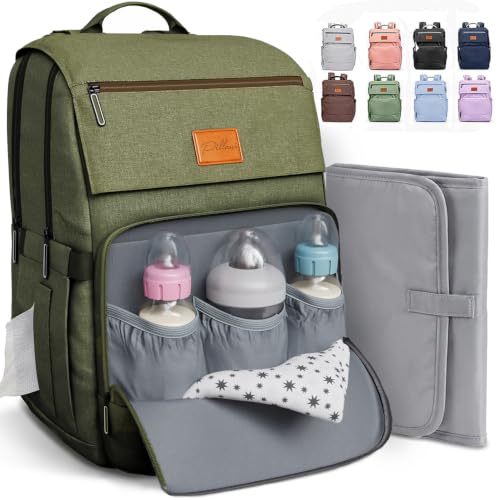 Image of PILLANI Baby Diaper Bag Backpack - Large Bag for Boys & Girls, Waterproof Diaper Backpack - Baby Shower Gifts for Boys - Toddler Diaper Bag with Changing Pad - Large Capacity, Wide Opening Easy Access