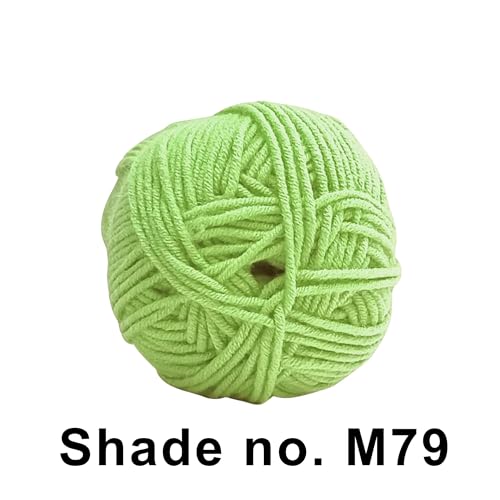 Image of VCR 4 Ply Spring Green Yarn, 100 Grams Hank, 190 Meters Length, Acrylic Ball for Crochet and Knitting, Soft Crosia Threads, Pack of 1 Yarn, Suitable for DIY Crafts