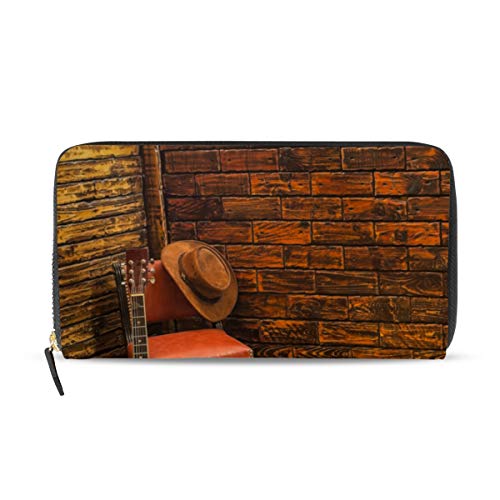 Portefeuille long en cuir pour femme grand volume anti-perte