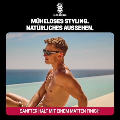 Slick Gorilla Lightwork Matte Hair Clay für Männer 75 ml, Mattes Finish | Flexibler Halt | Leichtes Styling | Wasserbasiert | Natürliche Textur | Nicht fettend