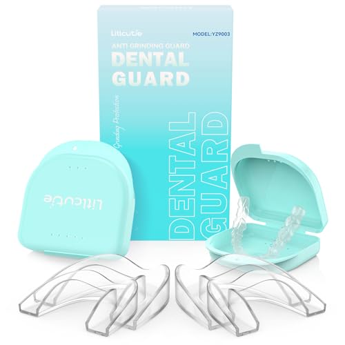 Litlcutie Mouth Guard for Grinding Teeth at Night, 4 Pcs 2 Size Mouthguards for Grinding of Teeth, Night Guards for Teeth Grinding, Reusable Mouth Guard for Clenching Teeth at Night, Clear