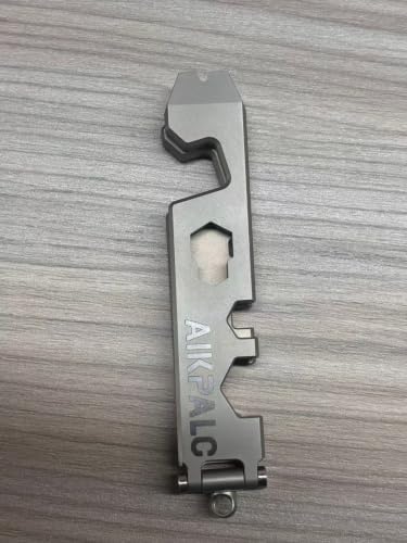 AIKPALC Multi-Functional Support Titanium Alloy Outdoor Portable Edc Multi-Purpose Tool Crowbar Wrench Bottle Opener Mini Ruler image 2
