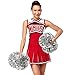 aiviwiai Pom Poms Cheerleading with Baton Handle - Metallic Fluffy Cheer Pom Poms for Adults Kids - Cheerleading Cheerleader Pom Poms for Cheer Squad Daily Training Team Spirit (5