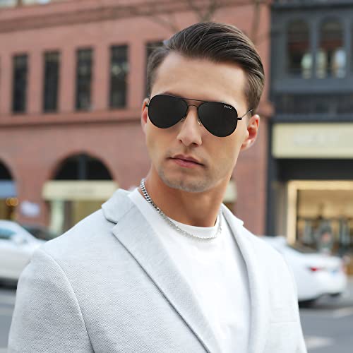 Image of grey jack Polarized Aviator Sunglasses lightweight Stylish Glasses for Men Women UV Protection S110102
