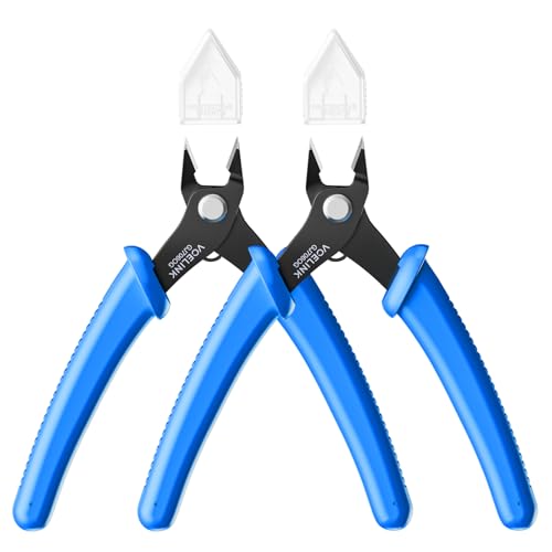 VCELINK Seitenschneider Klein GJ706BL, Elektronik Drahtschneider Abgewinkelter,Präzisionszange Mini Für Modellbau,Feine Drähte, Electronics, Kabelbinder, PCB, Schmuck,Precision Flush Cutter,2 Stück