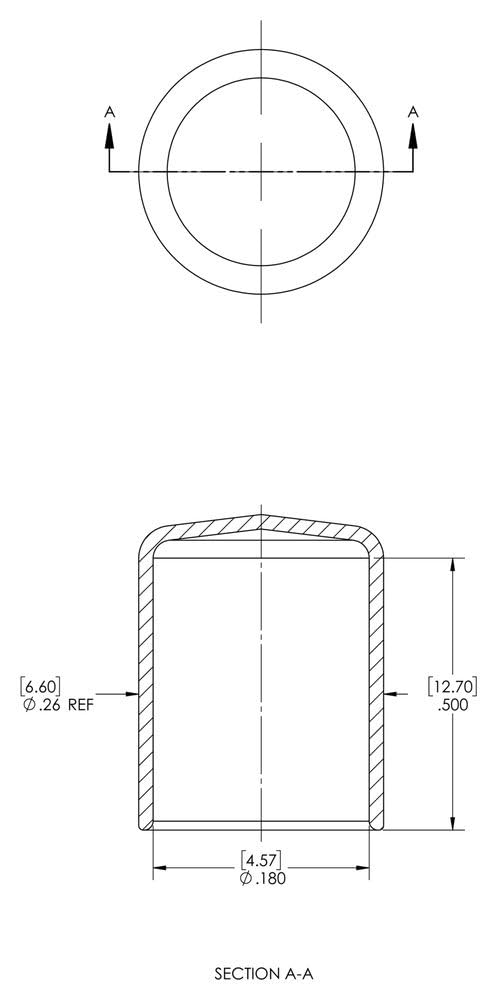 Caplugs VC-180-8 VC Series – Plastic Round Cap 1000 Pack, Black Vinyl, 0.18" W x 0.5" L Protective Closures, Thread Protectors, Dust and Moisture Seals, Masking, Plating, Color Coding (99190027)