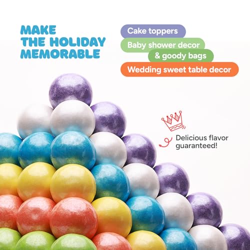 Global Gumball s for Machine - Shimmer Spring Mix 1 Inch Large s - Assorted Fruit Flavored Bubble Gum for Kids - Sweet Chewing Gum Balls in Bulk 1.7Lb