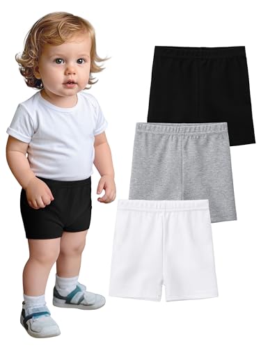 Image of YERIOK 3 Pack Cotton Baby Girls Shorts Toddler Biker Bike Cartwheel Under Shorts for Baby Girl Clothes