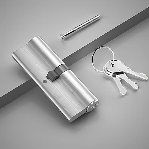 Brass 35/50 Euro Cylinder Lock(85mm), Euro Door Barrel Lock with 3 Keys