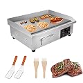 Heuyrao 22" Commercial Electric Griddle, Electric Flat Top Grill, 3000W Countertop Griddle with Shovels and Brushes for Restaurant Kitchens
