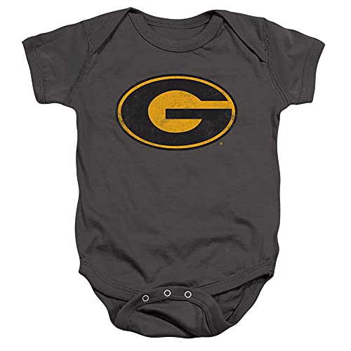 Grambling State University Official Distressed Primary Logo Unisex Infant Snap Suit for Baby,Charcoal, 6 Months