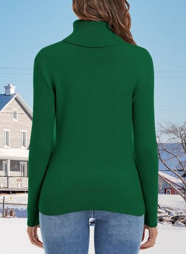 Image of ANFTFH Womens Turtleneck Sweater 2025 Ribbed Knit Top Pullover Sweaters