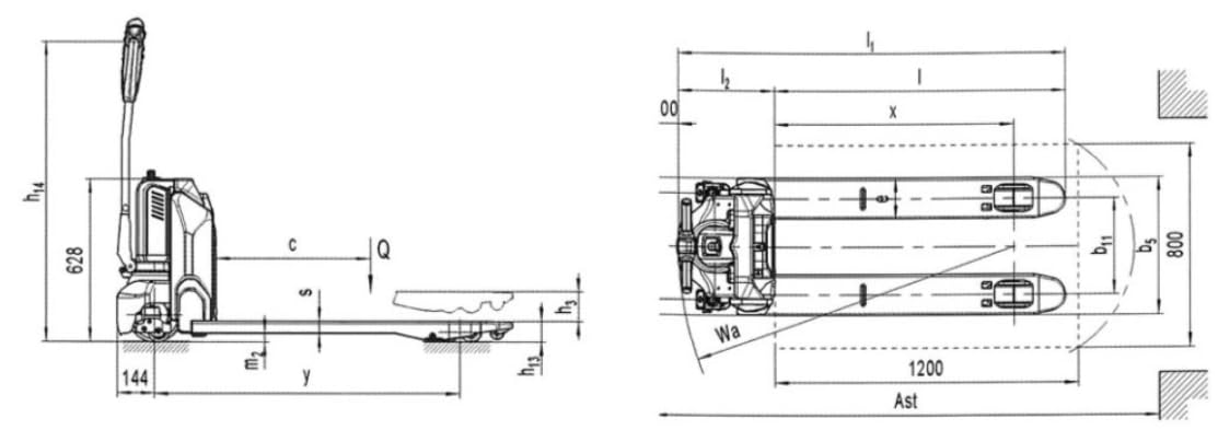 BRICOSOL MANUTENCIÓN - TRANSPALETA ELECTRICA ELEQTRA 540 x 1150 – 2000 kg.