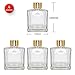 Feel Fragrance Squre Glass Diffuser Bottles with Gold Caps, Set of 4-3.7
