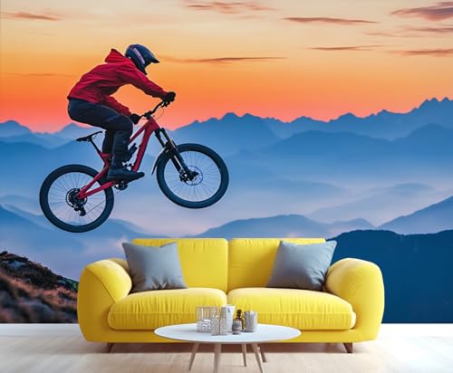 LUZAJUG Mountain Bike Wall Mural Peel & Stick Wallpaper