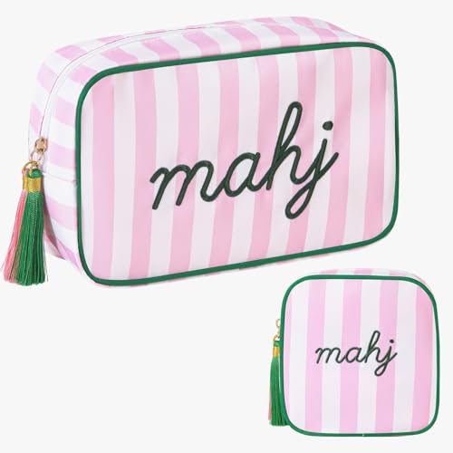 Set 2 bolsas para dados de Mahjong con bordado MAHJ
