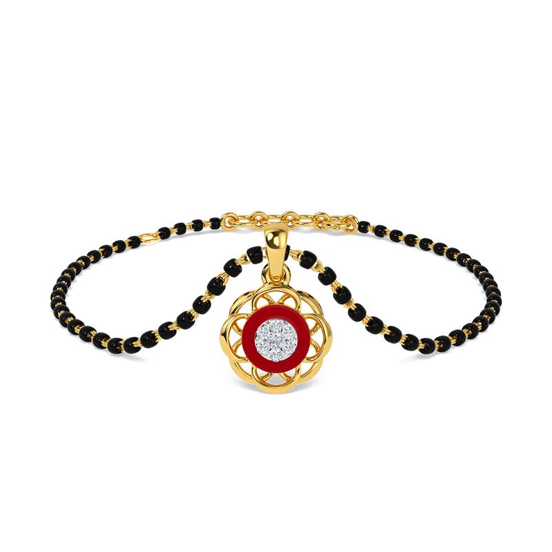 Image of KISNA Diamond Gold Mangalsutra Bracelet for Women