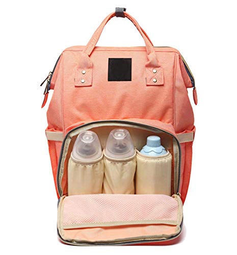 Image of Diaper Bag /Mother Backpack for Travel (Plain Light Orange)