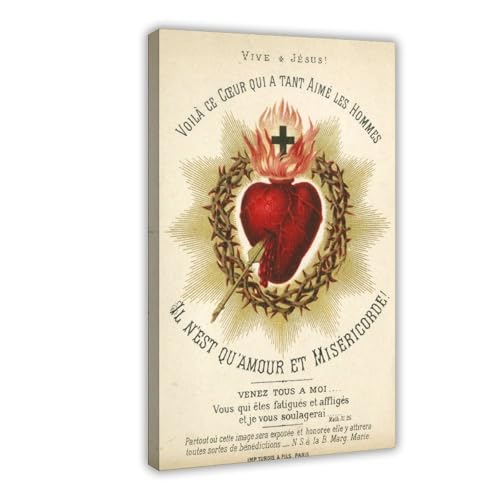 Toile Sacred Heart of Jesus 1880 Auguste Martin décoration murale art sacré