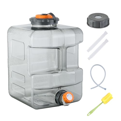 Sparkstarses 5.28 Gallon Water Jug, Camping Water Container with Spigot, No Leakage Water Tank Compatible with Electric Water Pumps, Water Bucket for Emergency Outdoor Hiking Picnic
