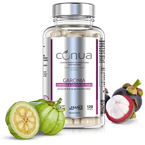 Garcinia cambogia vegan Conua® | Aide au contrôle du poids | Pure premium | 120 gélules titré à 60% en AHC ( hca) * extra fort |Fabriqué en France Cover