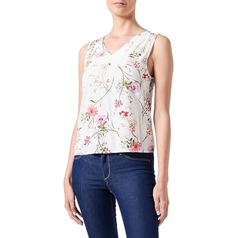 VERO MODA Vmeasy Joy V-Neck Top in Birch Cover