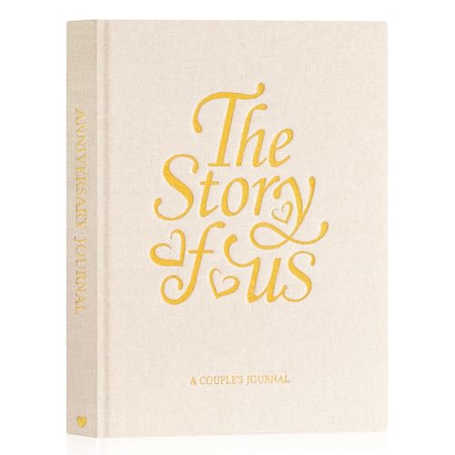 Lanpn Wedding Anniversary Journal - The Story of Us Linen Dating 1st to 70th Couple Memory Book Wedding Scrapbook 190 Pages Love Stories Notebook Marriage Newlywed Bridal Shower Gift Beige