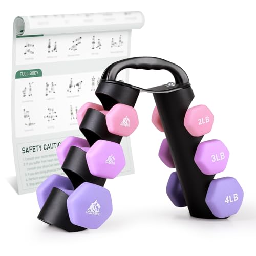 sports dumbbell set with rack