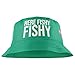 Here Fishy Fishy Fishing Hat, Funny Fishing Gifts for Him, Fishing Bucket Hat Sun Protection Cap Novelty Gift Green