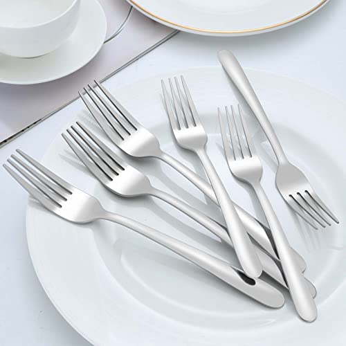 BEWOS Edelstahl Gabel Set 24 Stück, 8,1"(20,7cm) Tafelgabeln, Spiegelpoliert, Spülmaschinenfest, Geeignet für Haushalte, Restaurants… – Ansicht 4