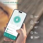 IRONZON Fingerprint Knob de porte pour chambre - 291Y 4-in-1 Verrouillage intelligent de la porte de chambre sans clé avec application, configuration en mode confidentialité à un seul tap, installation automatique facile à installer - Noir mat