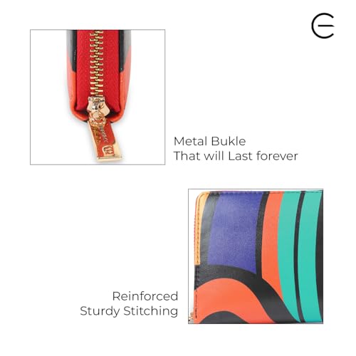 Image of Multicolor PU Zipper Wallet | 2-Fold Compact Wallet | Lightweight Daily Use | Secure Zip Closure | Unisex Wallet for Men & Women