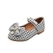 YYTA Scarpe da principessa per bambini, con griglia, fiocco e perle, per ragazze, mary Jane, scarpe da festa, elegante, morbide, scarpe da ballo, scarpe da bambina, ballerine, principessa, bianco, 25