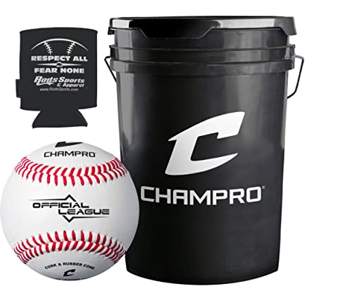 Champro Cbb-40 Genuine Leather Cover Baseballs In A Black Bucket – 30 Balls And One Rods Can Sleeve Included. #TOP20