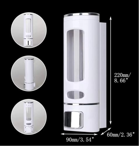 Image of ABS Plastic Soap Dispenser for Bathroom Wall Mounted Shampoo Conditioner Hand Wash Gel Dispenser Liquid Soap Sanitizer Dispenser for Basin Kitchen Sink 400Ml Pack of 1 (White)