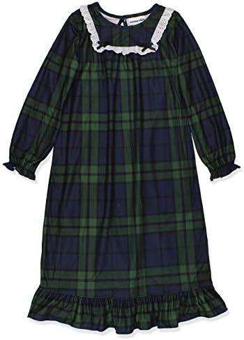 Komar Kids Big Girls Blue Green Plaid Christmas Holiday Nightgown Pajamas (7-8, Girls Green)