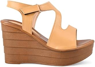 JM LOOKS Women' Platform BLACK Wedges High Heel Fashion Sandal Comfortable and Stylish Wedge For Casual & Formal Occasions