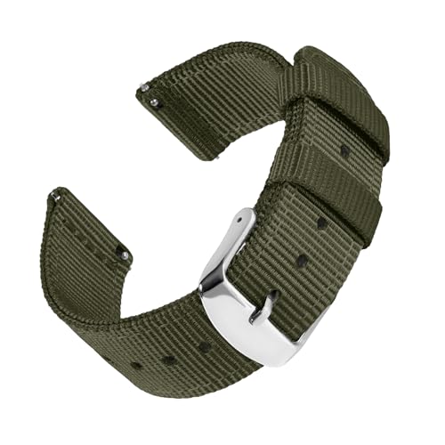 Archer Watch Straps - Premium Nylon Quick Release Watch Bands (Olive, 20mm)