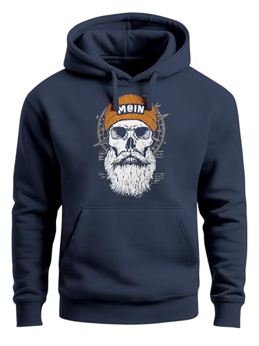 Neverless® Hoodie Herren Moin Skull Windrose Kompass Totenkopf Frontprint...