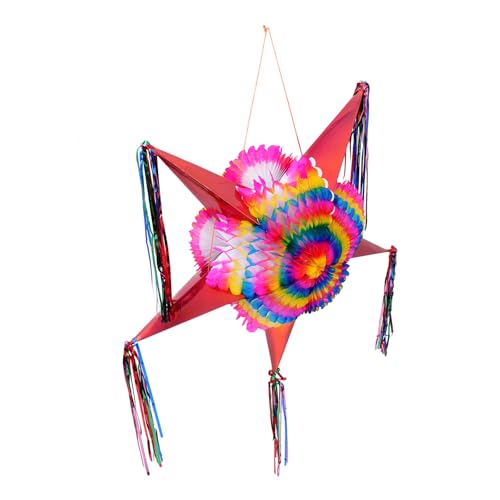 NOLITOY Piñata Colgante de Papel en Forma de Estrella de 5 Puntas Diseño Tridimensional Plegable Decoración para Fiestas Infantiles y Cumpleaños Accesorio para Juegos y Eventos de