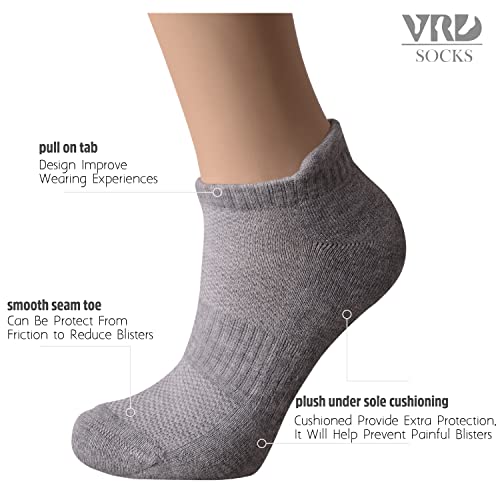 Image of VRD Womens Ankle Socks, Bamboo Rayon 6-Pairs Athletic Running Low Cut Socks With Tab
